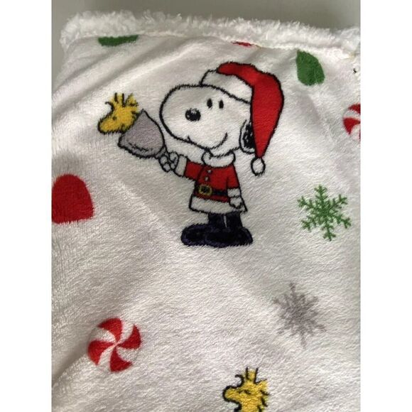 PEANUTS Snoopy Sherpa Backed Throw Blanket Gingerbread House Christmas 50X60” - Picture 12 of 15